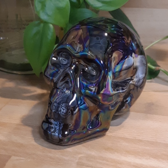 Black Ceramic Skull Halloween Decorations Creepy Haunted Dining table home decor - Picture 1 of 4